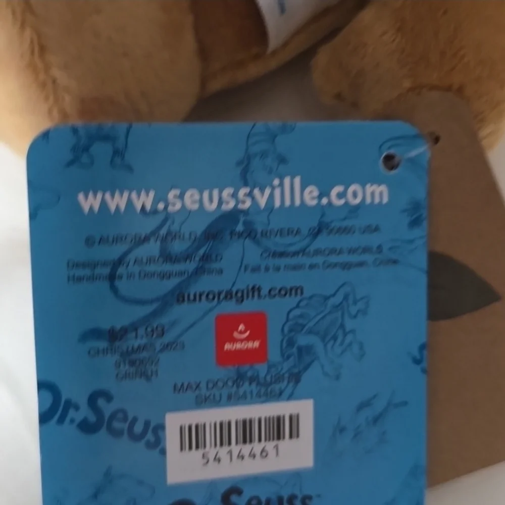 The Grinch DR. SEUSS maxx 2 plush nwt - Picture 3 of 4